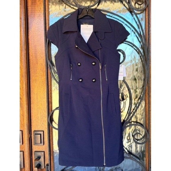 Laundry by Shelli Segal Classic Navy Blue Sleeveless Midi Dress Size 6 - Picture 3 of 4